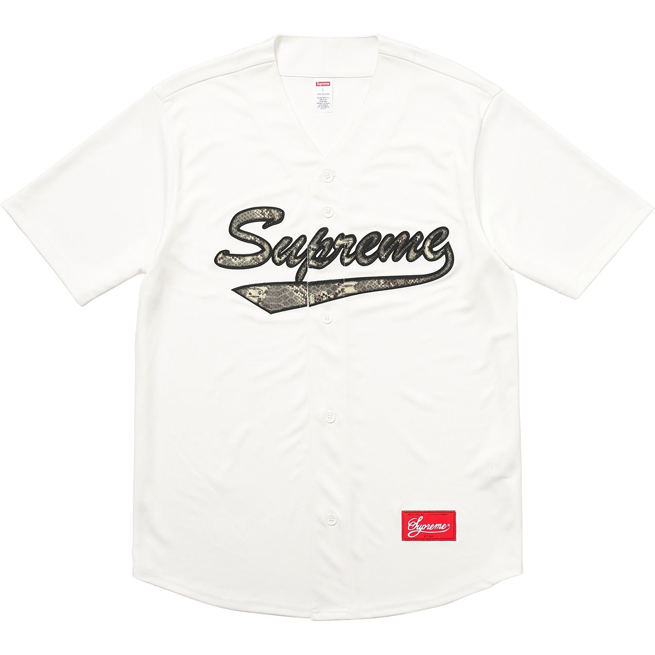 Supreme Snake Script Logo Baseball Jersey