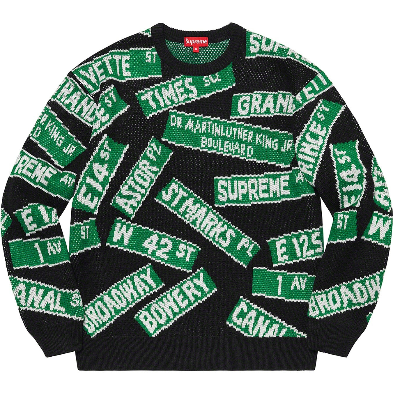 Supreme Street Signs Sweater Black (WORN) – RIF LA