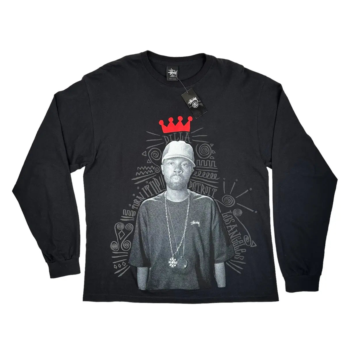 stussy Tシャツ J DILLA J DILLA X STUSSY collaboration Black t shirt L RARE, AUTHENTIC