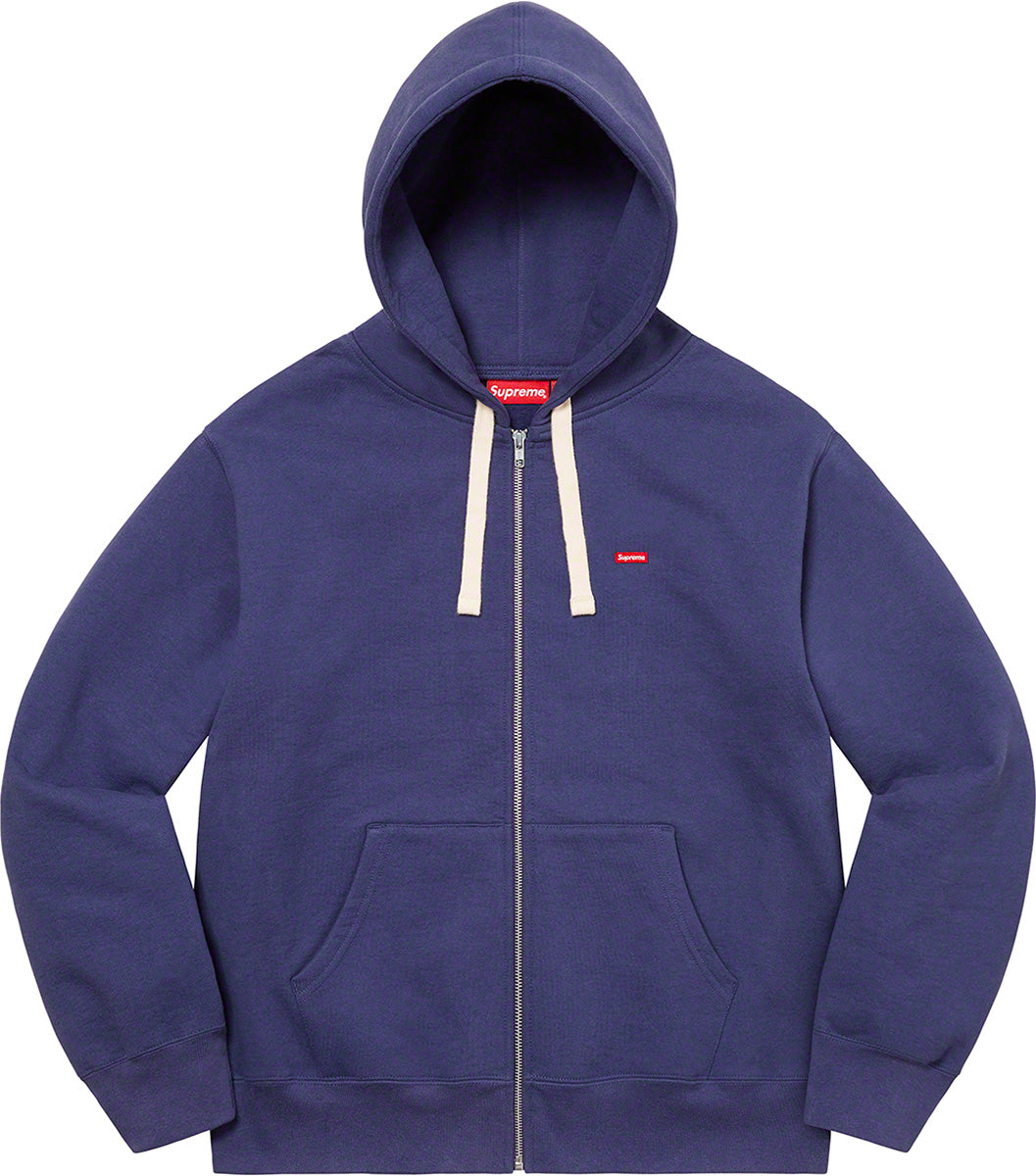 Supreme Small Box Drawcord Zip Up Hooded Sweatshirt Purple (WORN