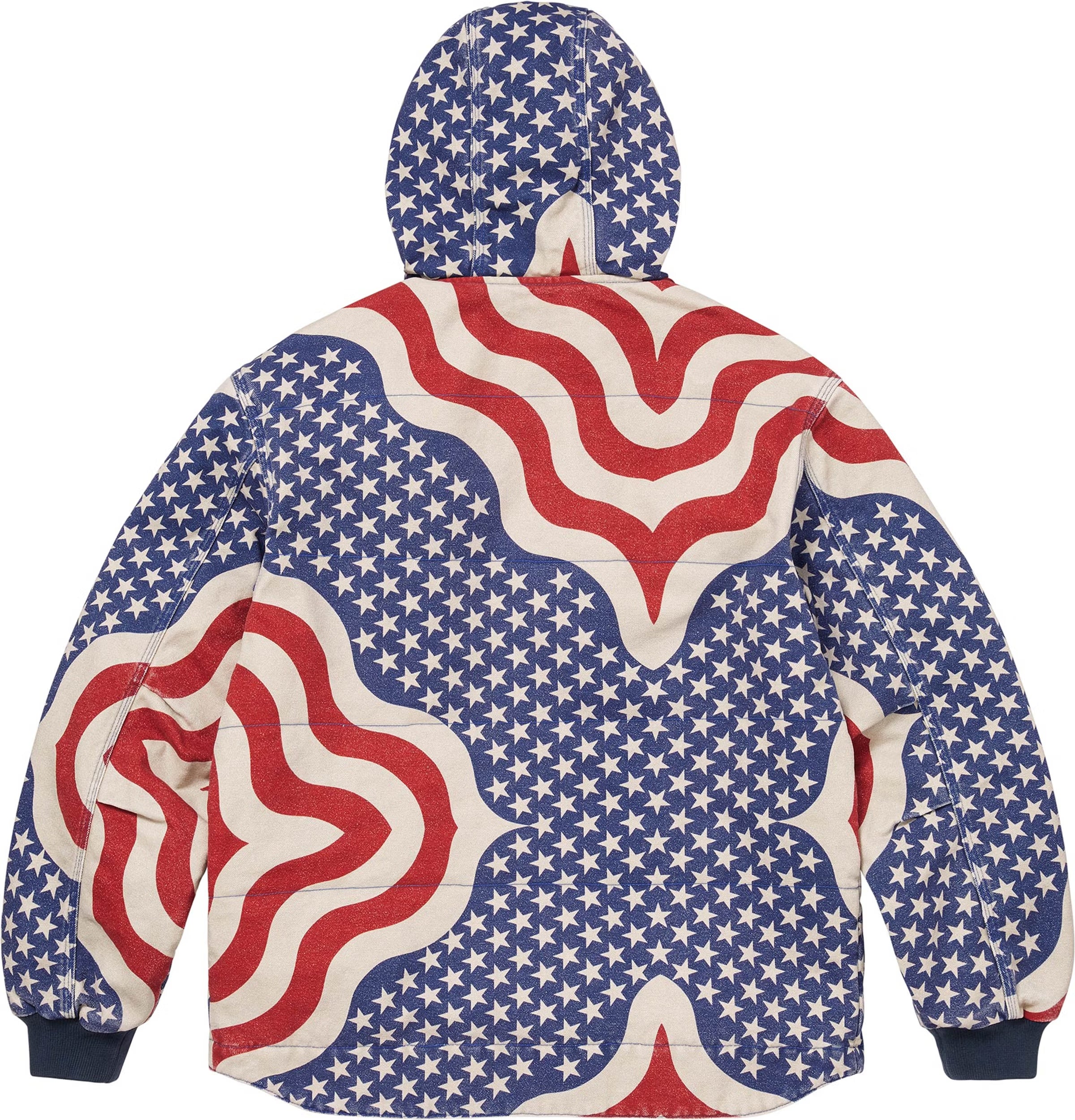 Supreme Flag Quilted Hooded Work Jacket Multicolor – RIF LA