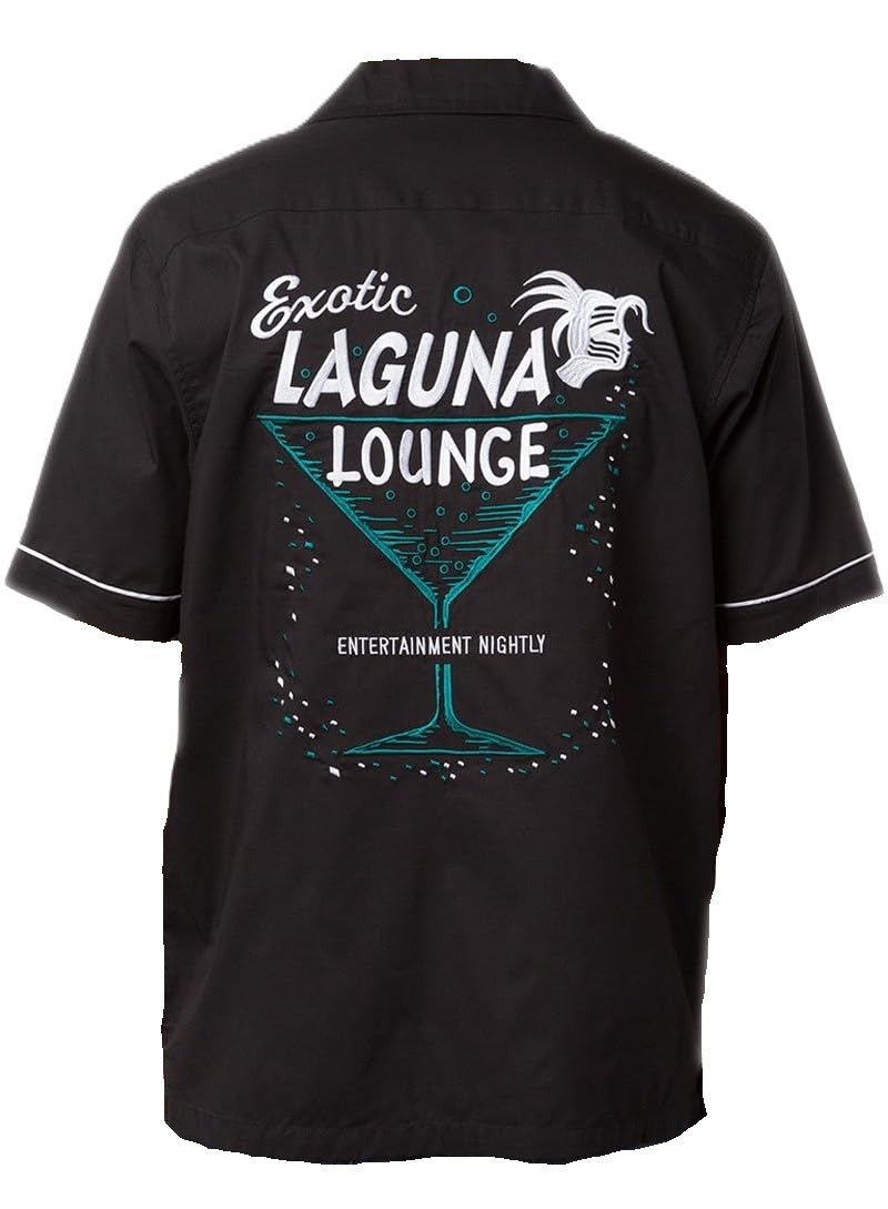 Stussy Laguna Lounge Bowling Shirt Black – RIF LA