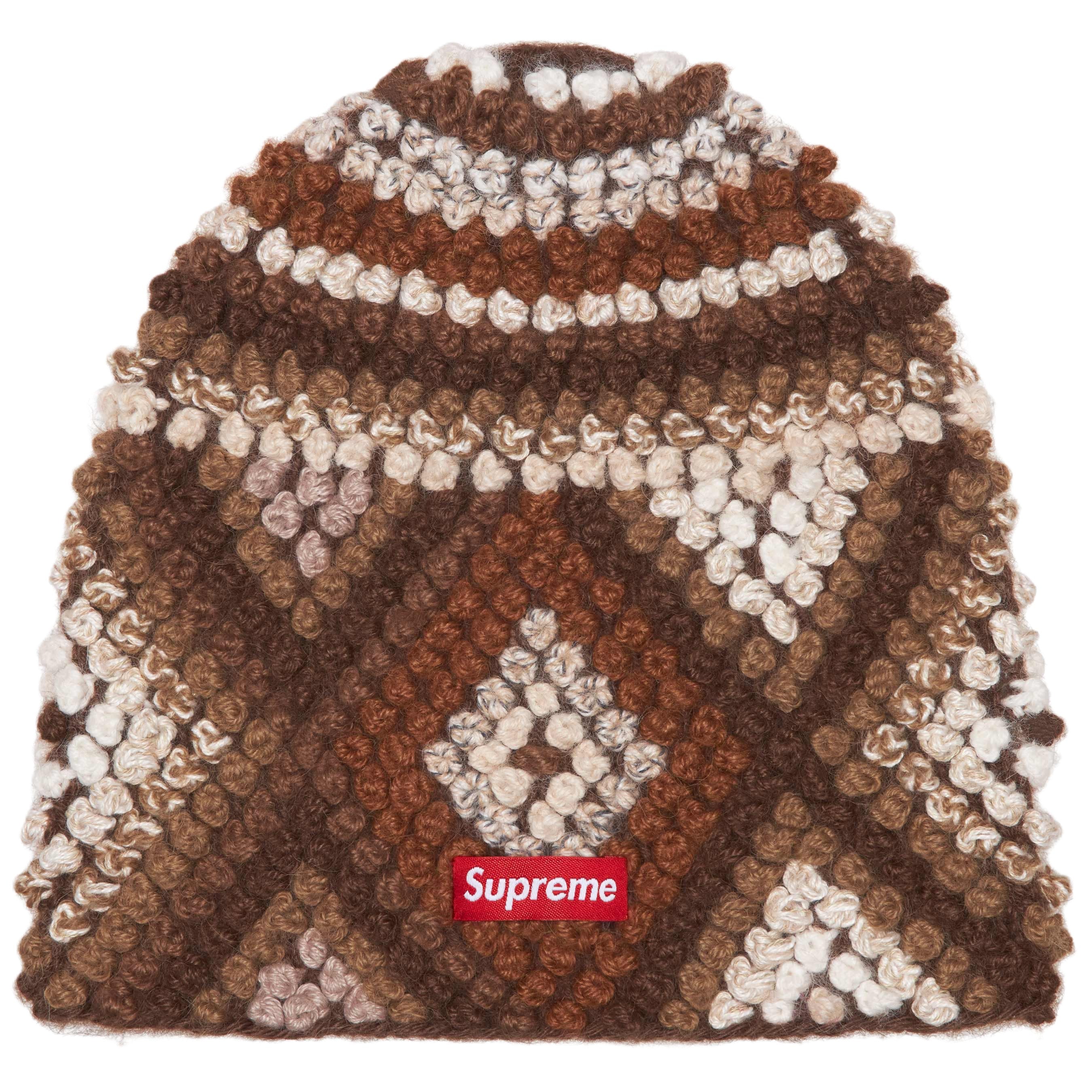 Supreme Textured Knit Beanie Brown – RIF LA