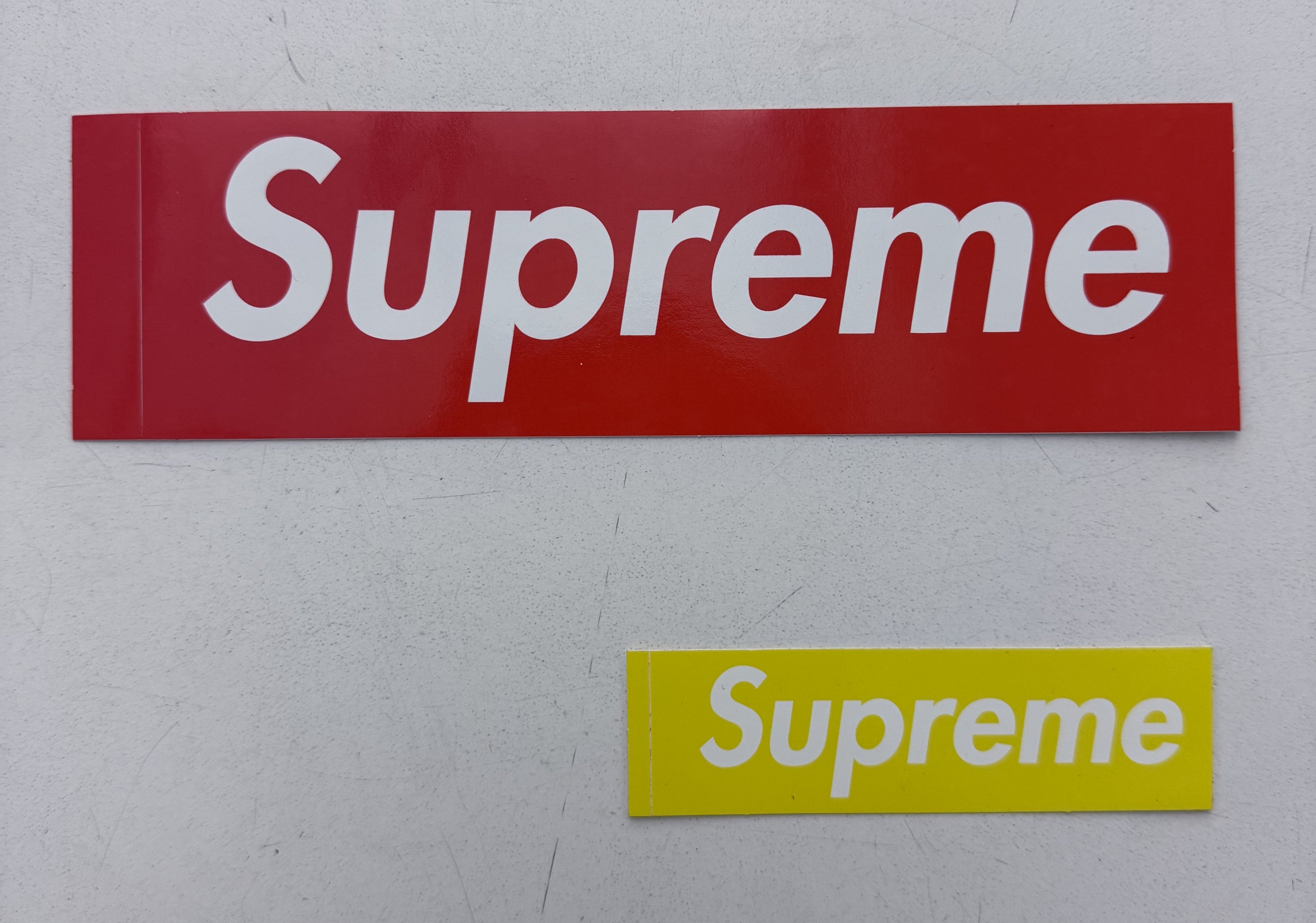 Supreme Mini Box Logo Sticker Yellow – RIF LA