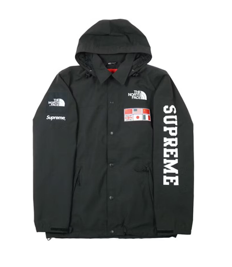 Coaches Jacket Supreme - Hooded Logo Vertical | Spellout Black