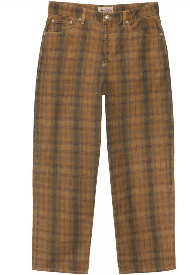 Stussy Big 'Ol Jean Canvas Plaid Pant Brown (WORN) – RIF LA