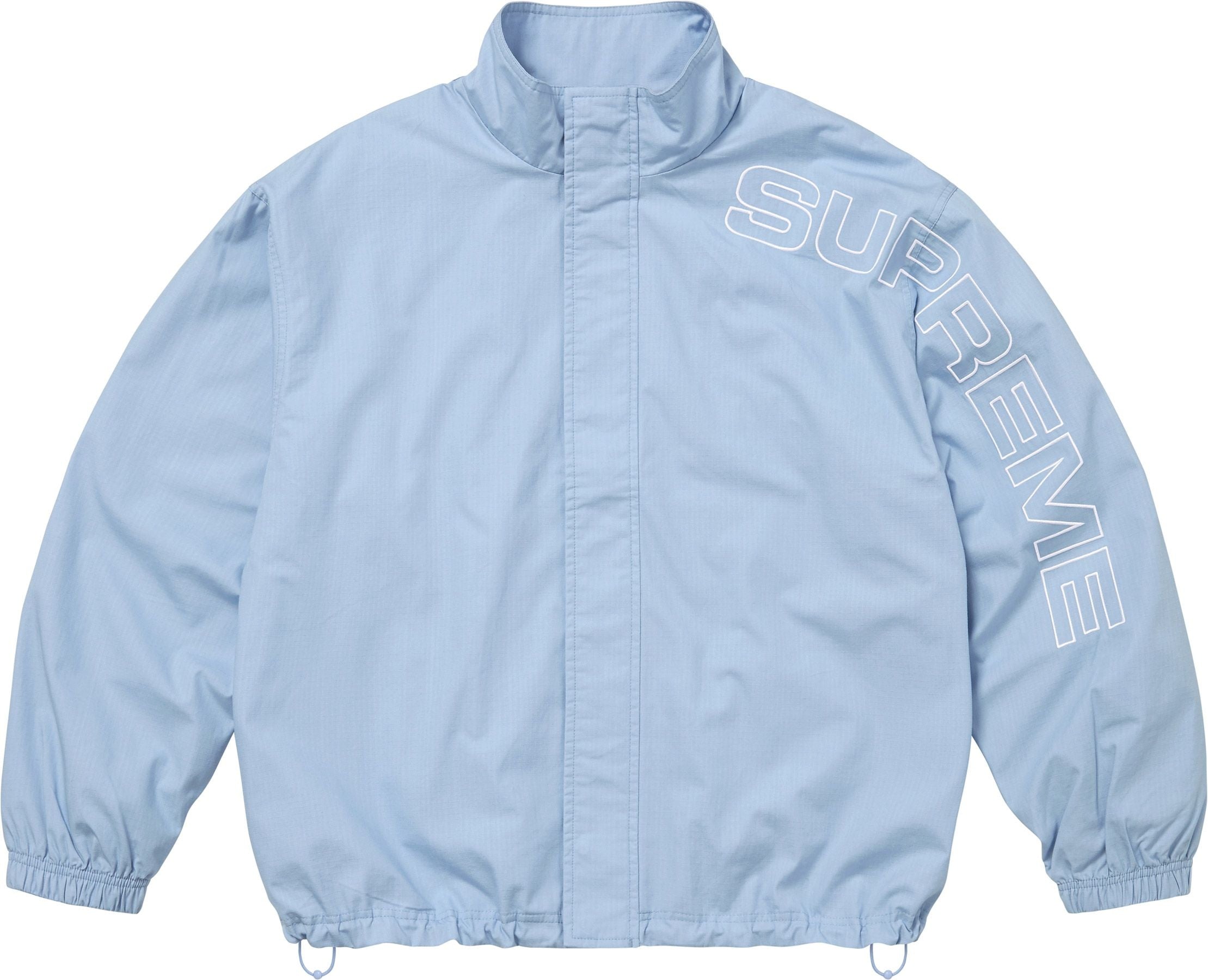 Supreme Spellout Embroidered Track Jacket Light Blue – RIF LA