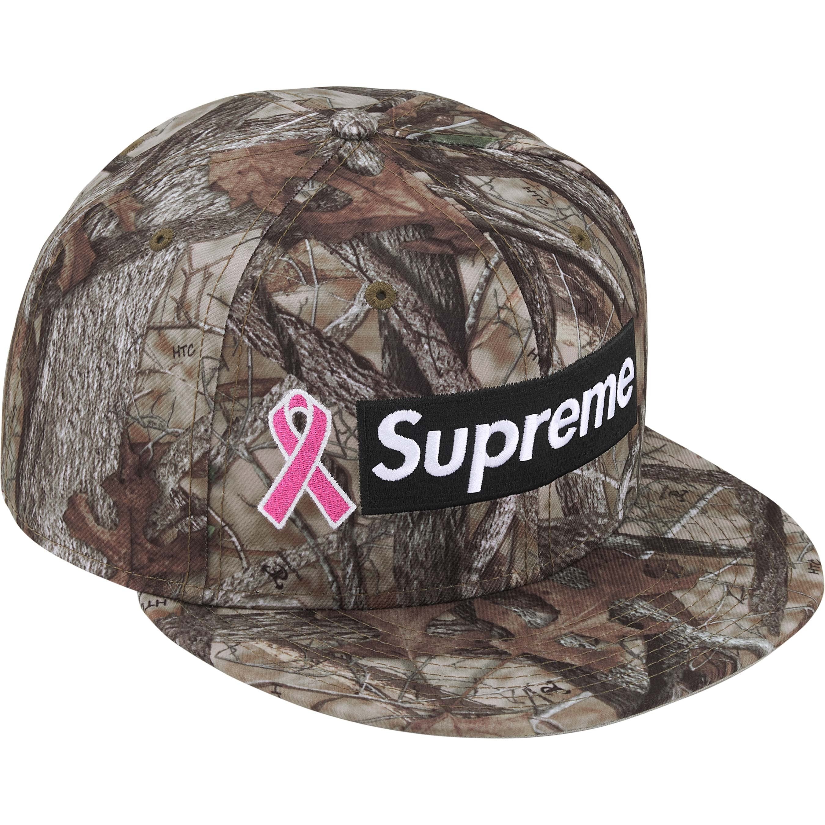 Supreme Breast Cancer Box Logo New Era Fitted True Timber – RIF LA