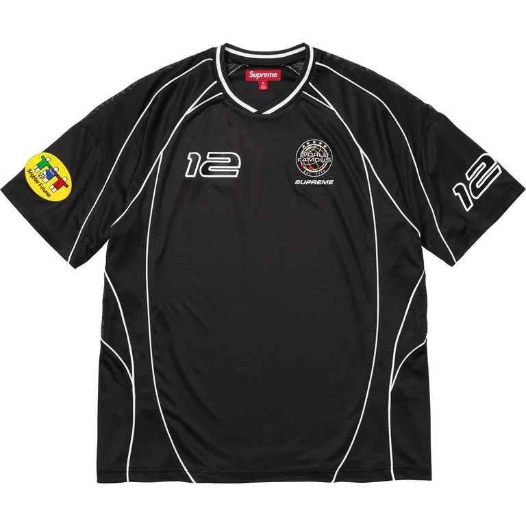 Supreme Piping Soccer Jersey Black (WORN) – RIF LA