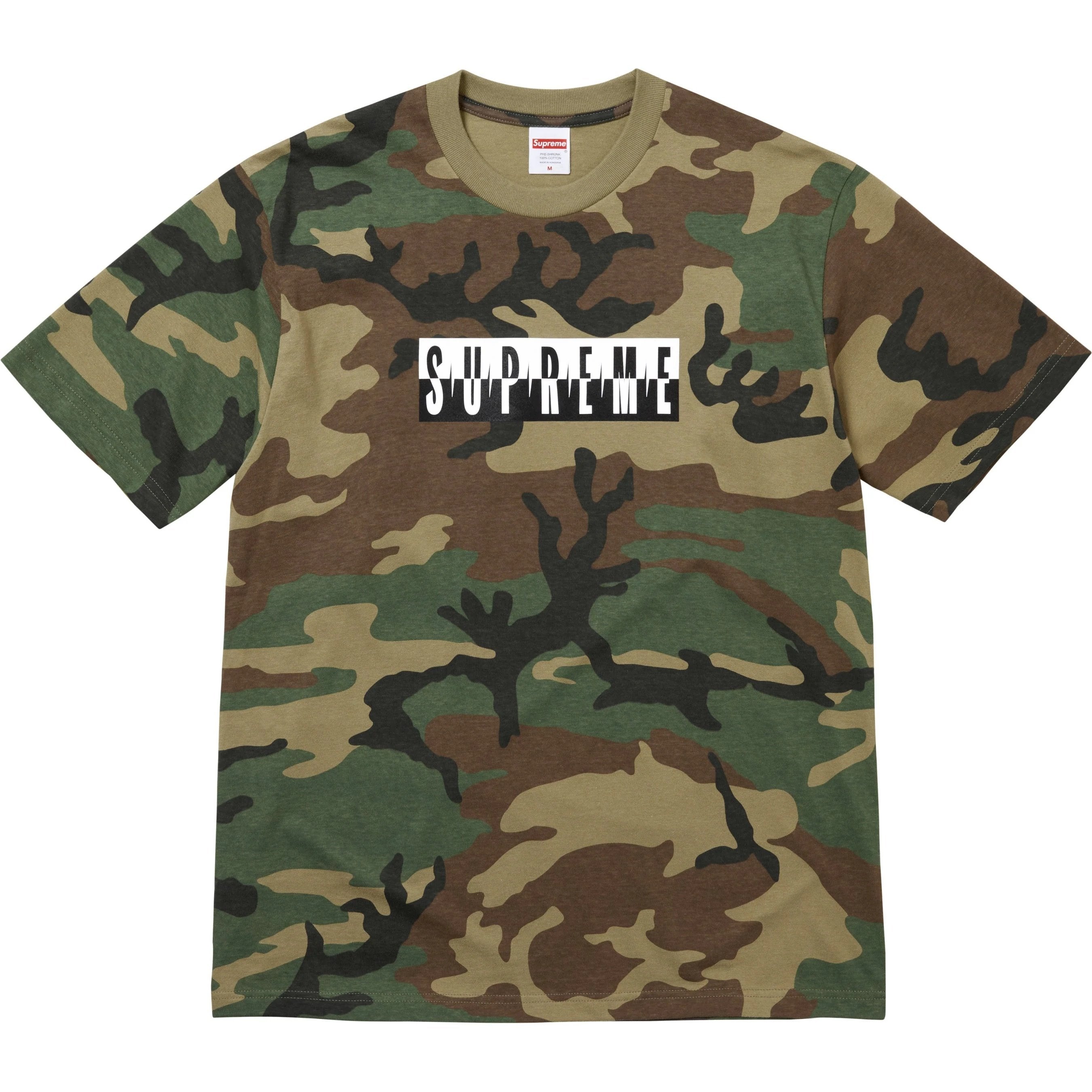 Supreme Split Logo Tee Camo – RIF LA