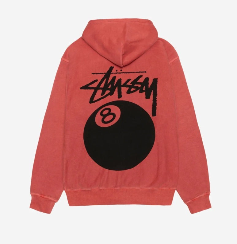 Stussy 8 Ball Pigment Dyed Hoodie Guava – RIF LA