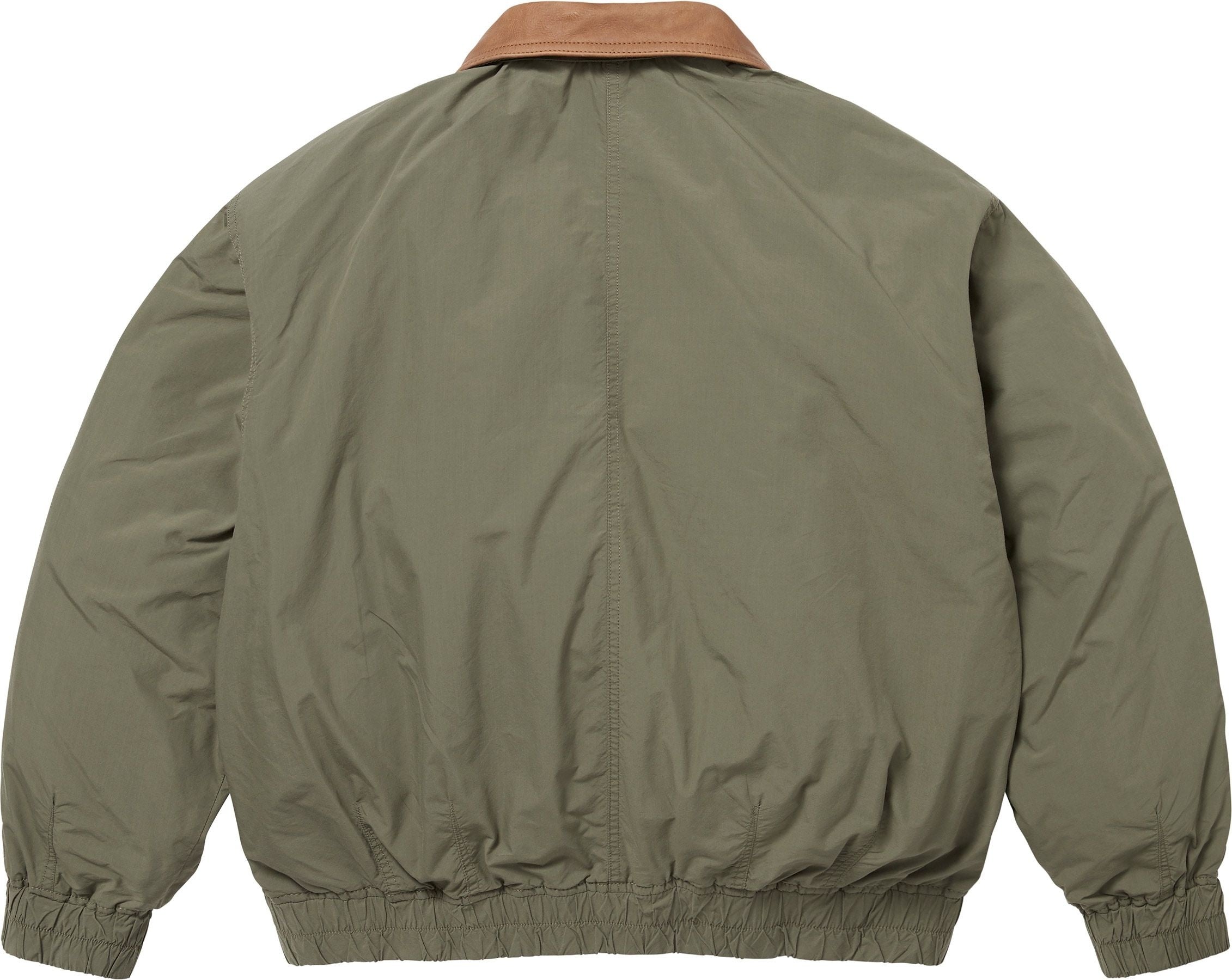Supreme Leather Collar Utility Jacket Olive – RIF LA