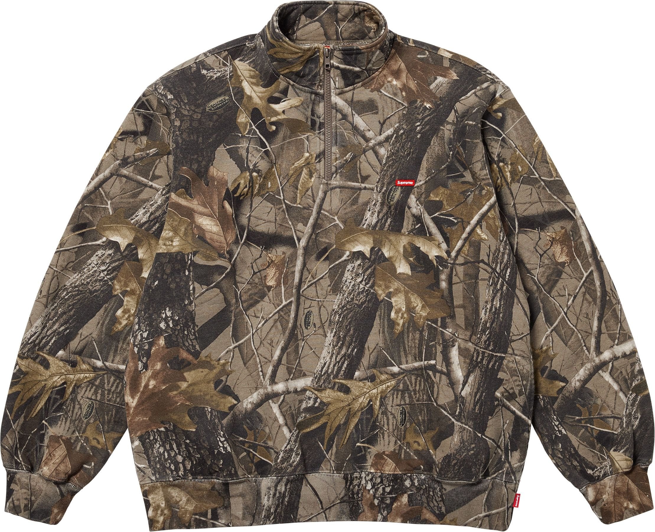 Supreme Small Box Half Zip Pullover Realtree Hardwoods Camo (WORN 
