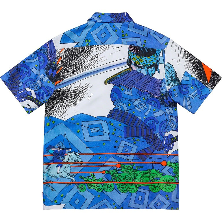 シャツ SUPREME 23ss RONIN SILK S/S SHIRT BLUE Supreme Ronin Silk Shirt Blue – RIF LA