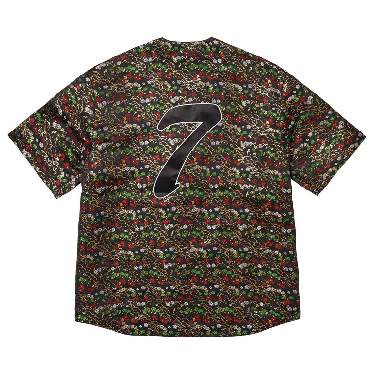 Supreme Floral Jacquard Baseball Jersey (Black) – RIF LA