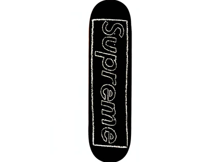 Supreme KAWS Chalk Logo Skateboard Deck Black – RIF LA