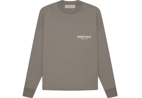 Heron Preston Ouch print hoodie Essentials L/S T-shirt Desert Taupe