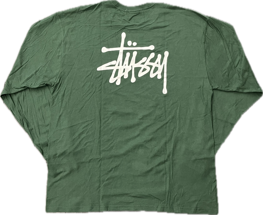 Stussy Basic Logo L/S Tee (Forest Green)