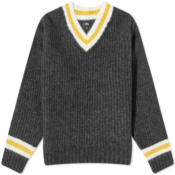 Stussy Mohair Tennis Sweater Charcoal