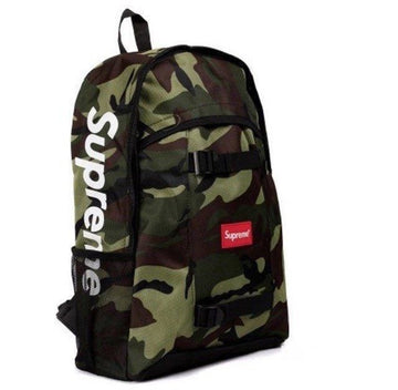 Supreme leather Backpack (SS14) Camo (WORN)