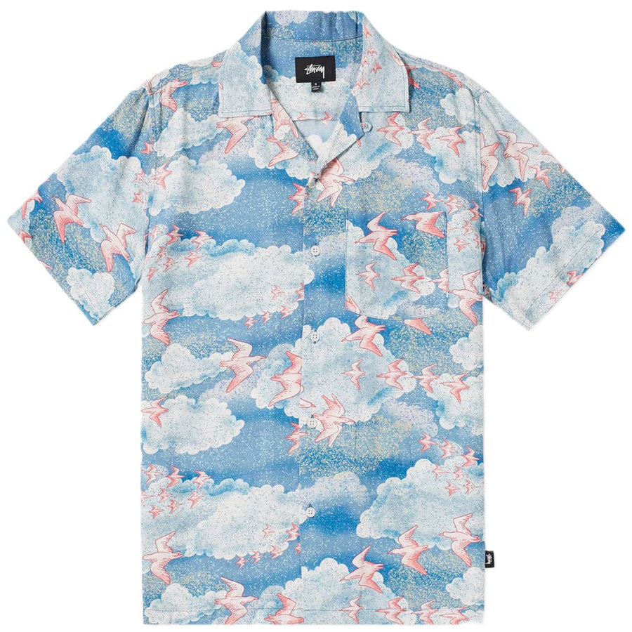 Stussy Clouds and Birds Shirt Blue