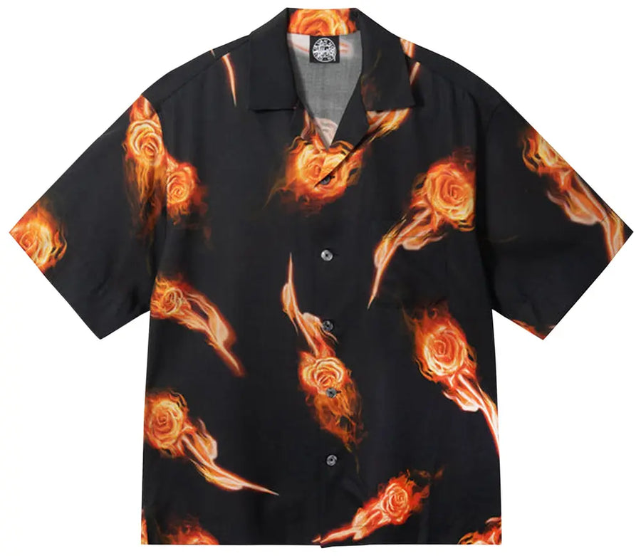 Stussy x Dries Van Noten Flame Rose Shirt Black