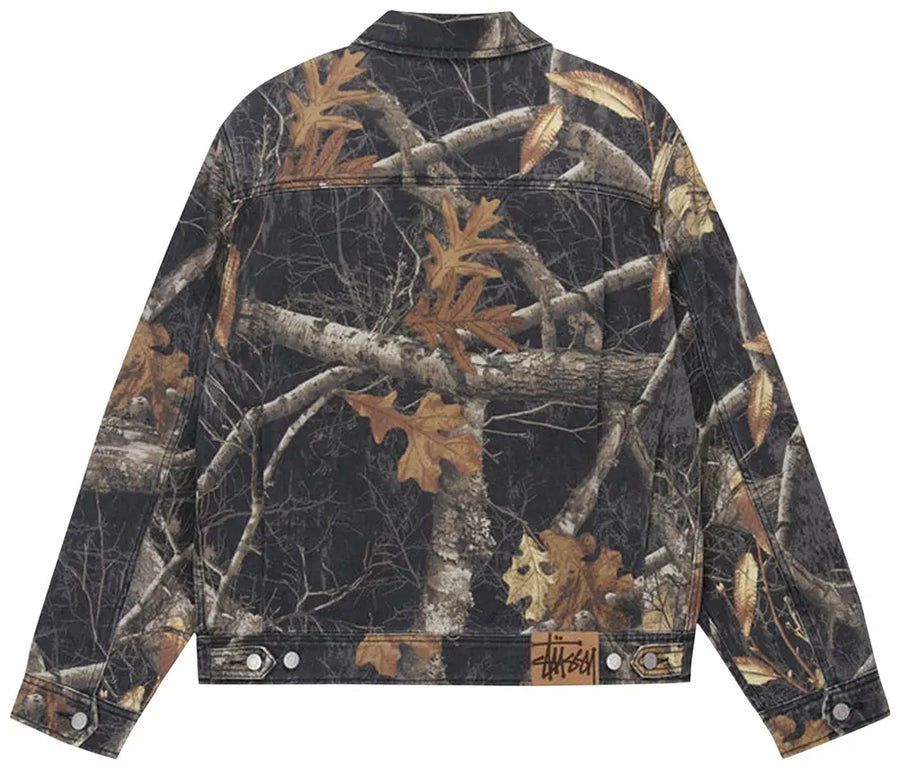 Stussy Edge Zip Work Jacket Real Tree Camo Black – RIF LA