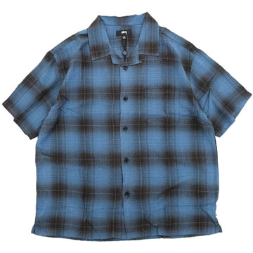 Stussy Boxy Shadow Plaid Shirt Navy