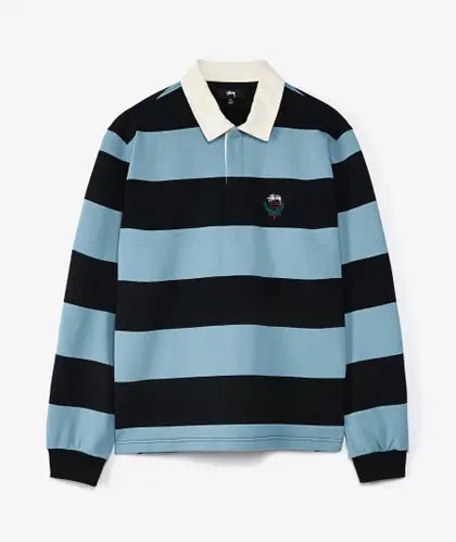 Stussy Big Striped Rugby L/S Connecticut polo Blue