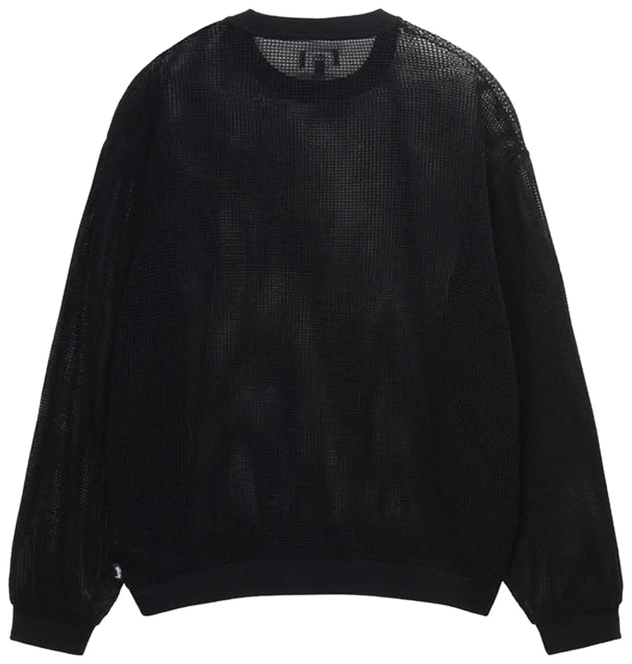 Stussy Cotton Mesh L/S Crew Top Black (WORN)