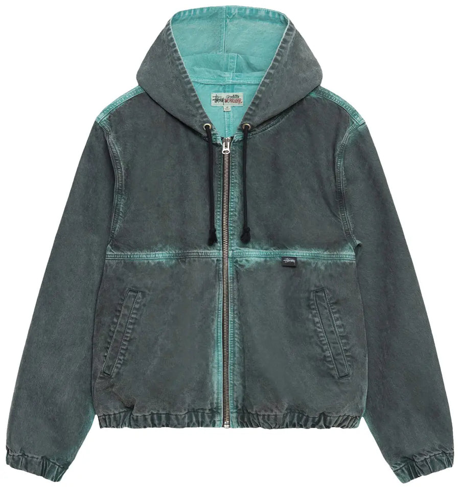 Stussy Spray Dye Work Jacket Black (WORN)