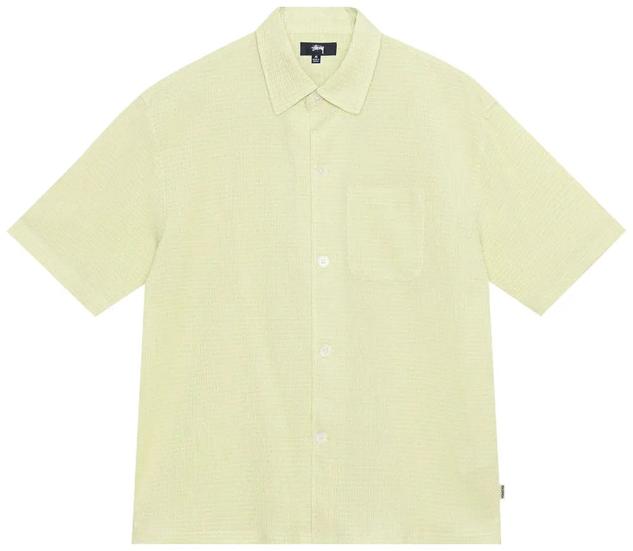 トップス stussy Flat Bottom Crinkled Shirt Stussy Flat Bottom Crinkled Shirt Lime – RIF LA