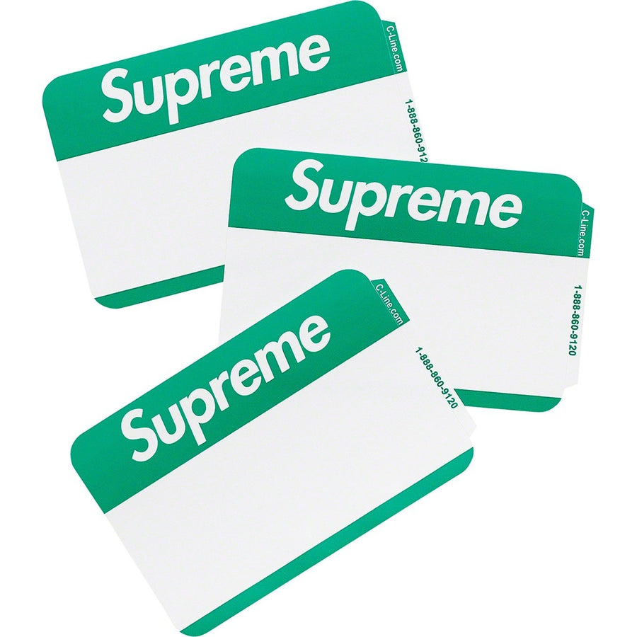 Supreme Name Badge Stickers (Pack of 100) Green
