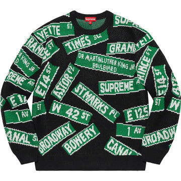 Supreme Street Signs Sweater Black (WORN)