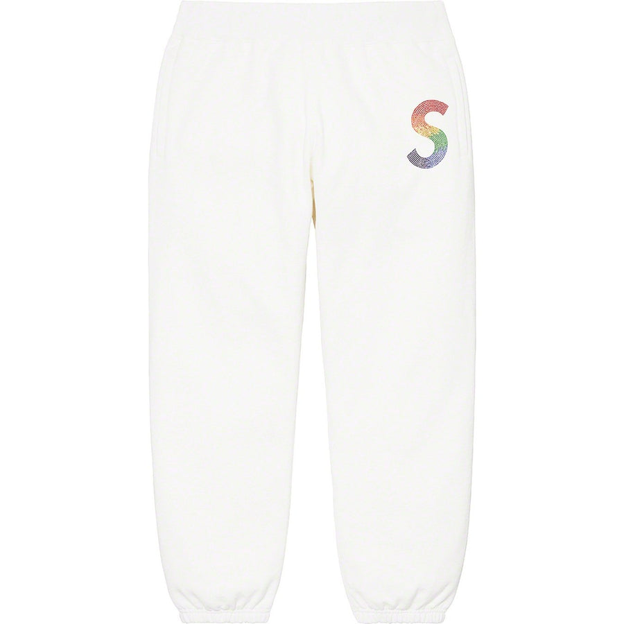 Supreme Swarovski S Logo Sweatpant White