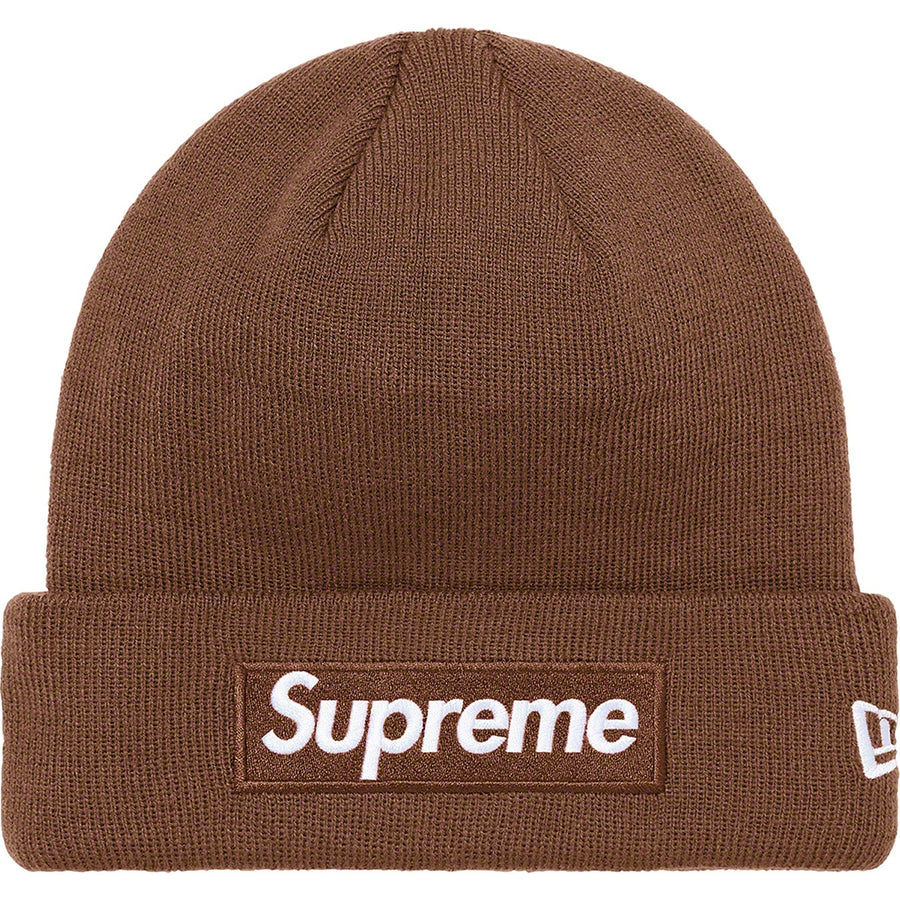 Supreme New Era Box Logo Beanie Brown (WORN)