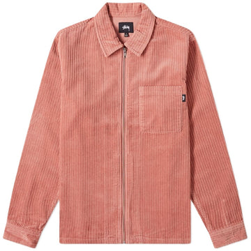 Stussy Big Wale Cord Zip Up Shirt Dusty Rose