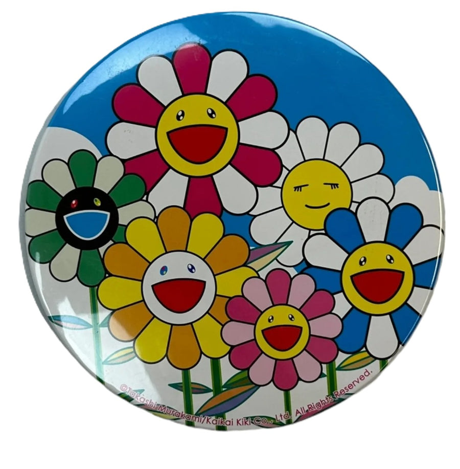 Takashi Murakami Rainbow Flowers 6-Inch Button