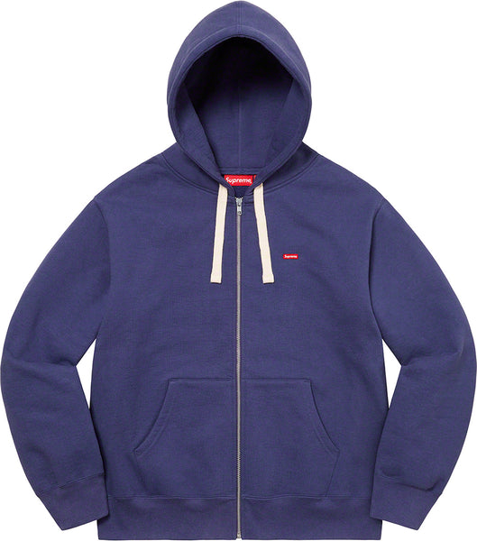 Supreme Small Box Drawcord Zip Up Hooded Sweatshirt Purple (WORN