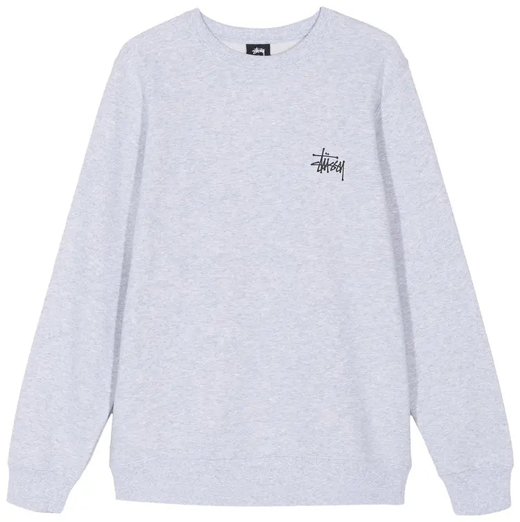 Stussy Basic Logo Crewneck Ash Heather