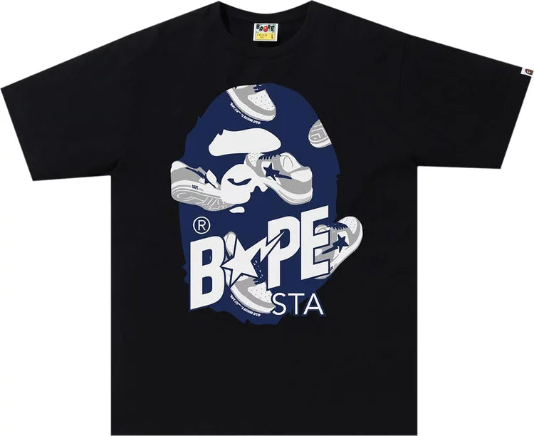BAPE Random Bape Sta Ape Head Relaxed Tee 'Black/Navy'