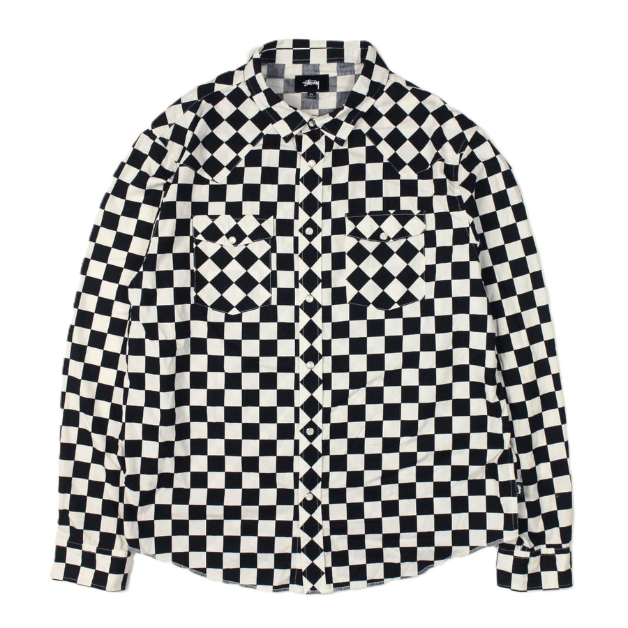 Stussy Checkered Western L/S Shirt Black/White (WORN)