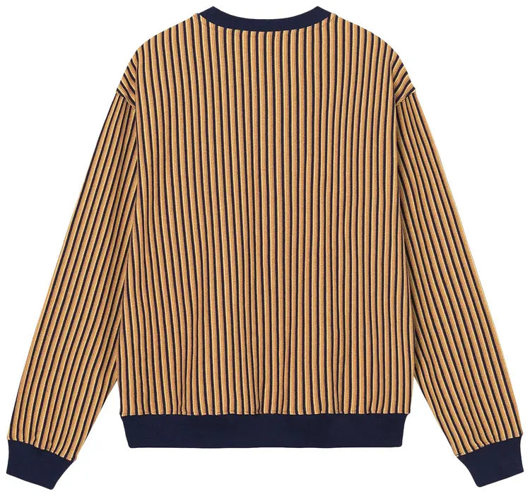 Stussy Vertical Striped L/S Crewneck Navy