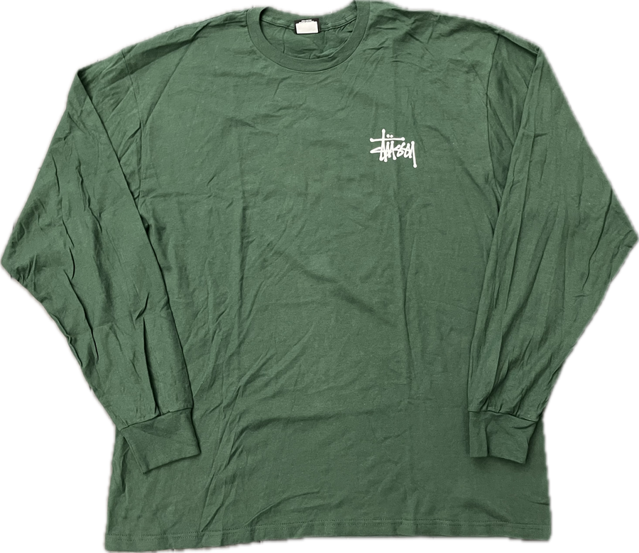 Stussy Basic Logo L/S Tee (Forest Green)
