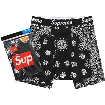 Supreme Hanes Bandana Boxer Briefs Black (2 Pack)