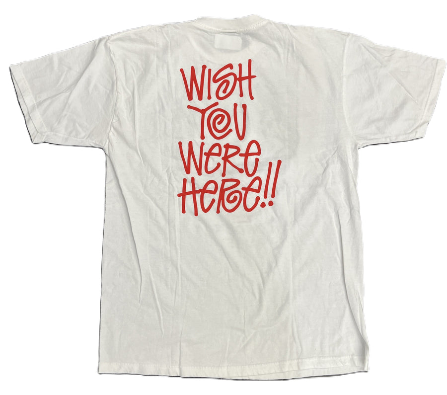 Stussy x Eric Elms Wish You Were Here Tee White