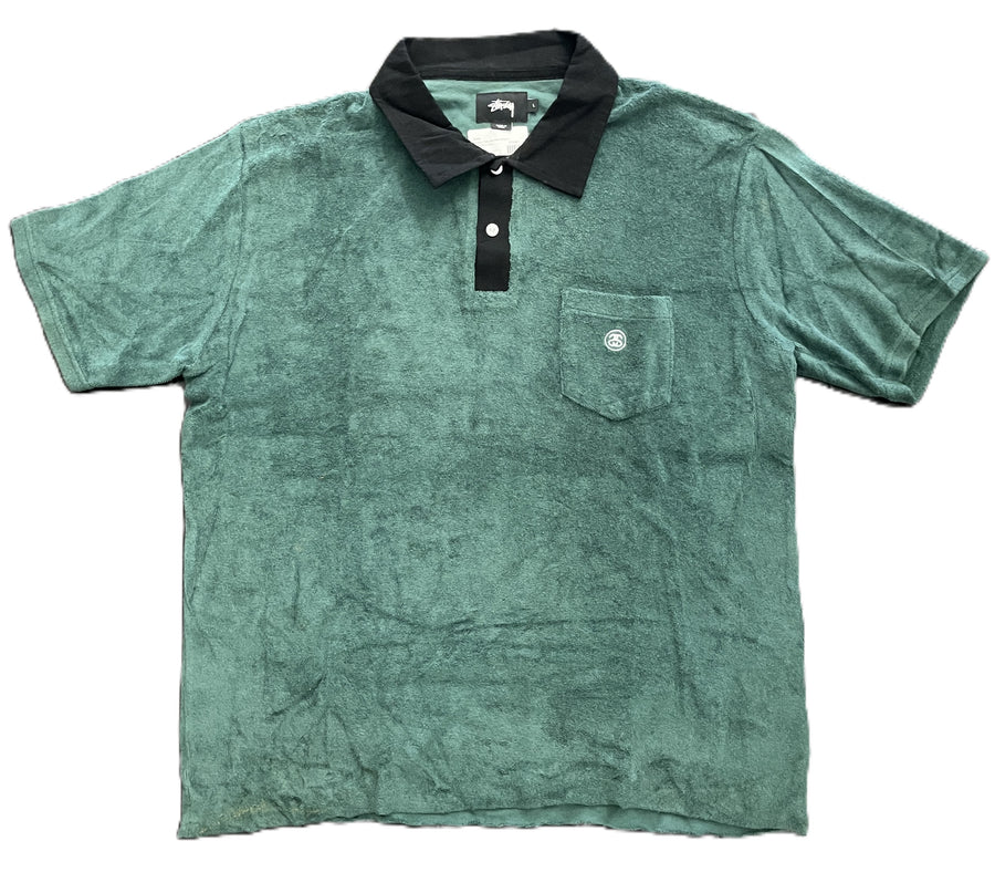 Stussy Reverse Terry S/S Polo Green (WORN)
