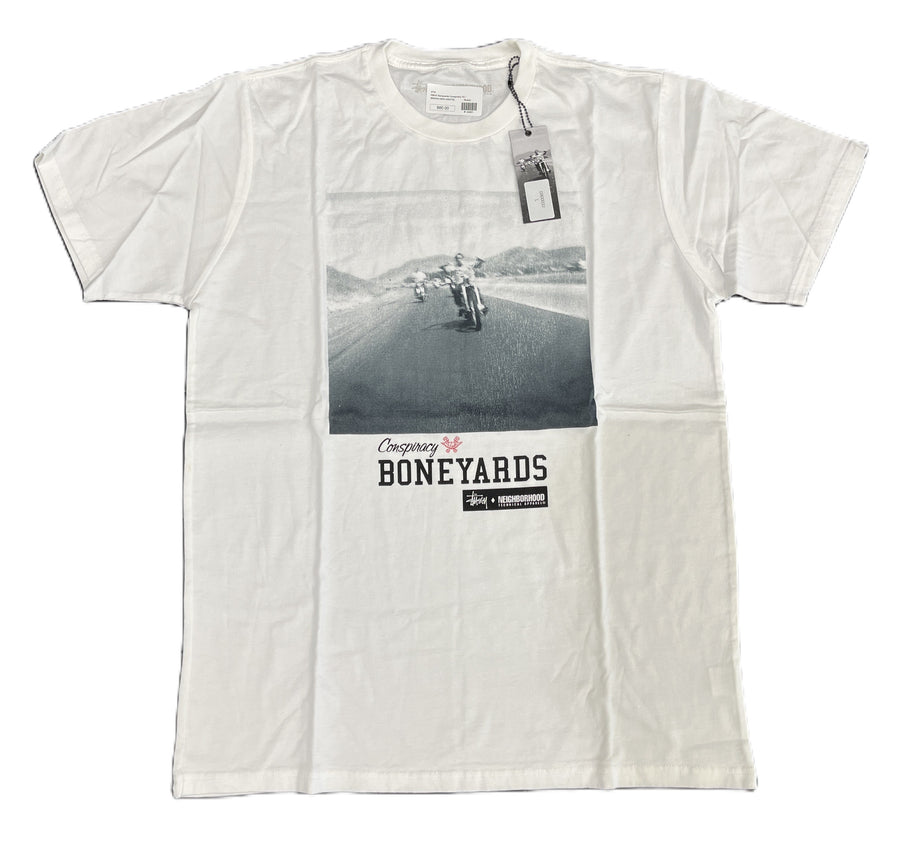 Stussy x NEIGHBORHOOD Boneyards Consipracy Tee White
