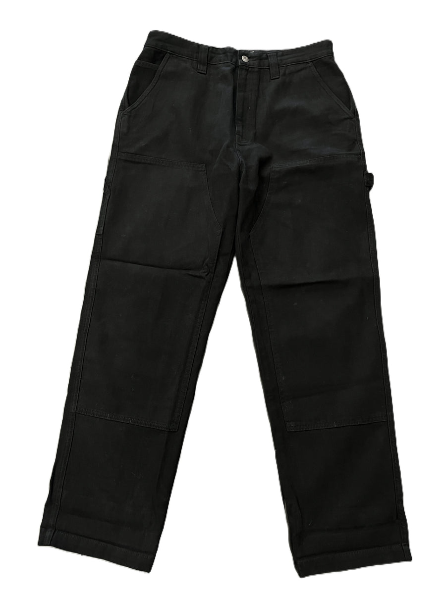 Stussy Double Knee Carpenter Work Pant Black (WORN)
