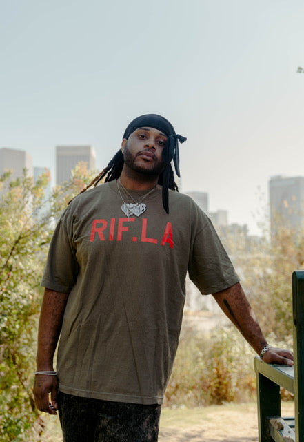 RIF Classic Logo Tee Olive/Safety Orange